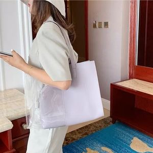 Half and Half clear lilac vegan leather tote